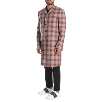 Shop Valentino Men's Beige Wool Coat