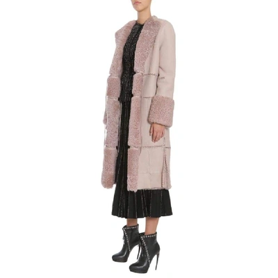 Shop Alexander Mcqueen Women's Pink Leather Coat
