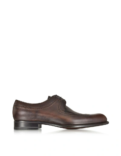 Shop A.testoni Men's Brown Leather Lace-up Shoes