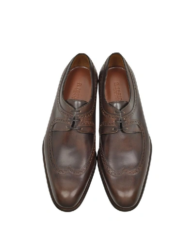 Shop A.testoni Men's Brown Leather Lace-up Shoes