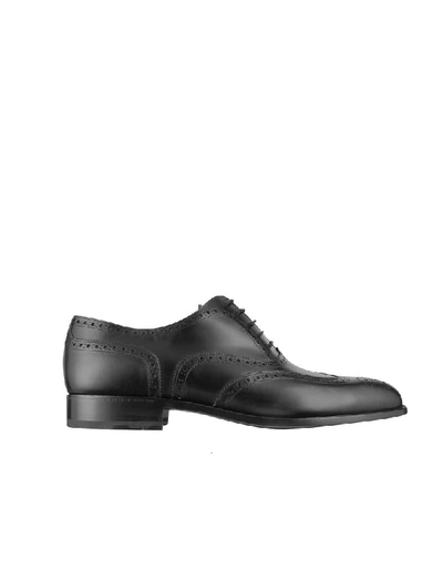 Shop Fratelli Rossetti Men's Black Leather Lace-up Shoes