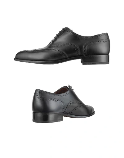Shop Fratelli Rossetti Men's Black Leather Lace-up Shoes