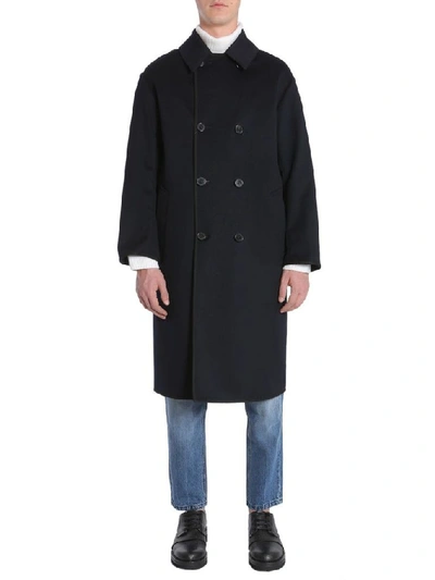 Shop Mackintosh Men's Blue Wool Coat