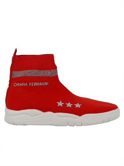 Shop Chiara Ferragni Women's Red Fabric Ankle Boots