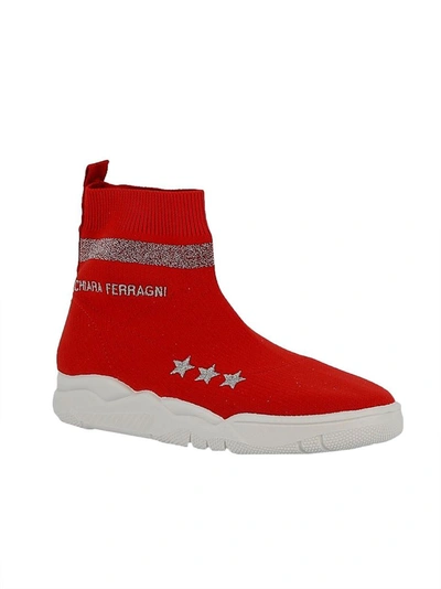 Shop Chiara Ferragni Women's Red Fabric Ankle Boots