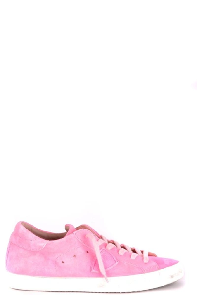 Shop Philippe Model Women's Pink Suede Sneakers