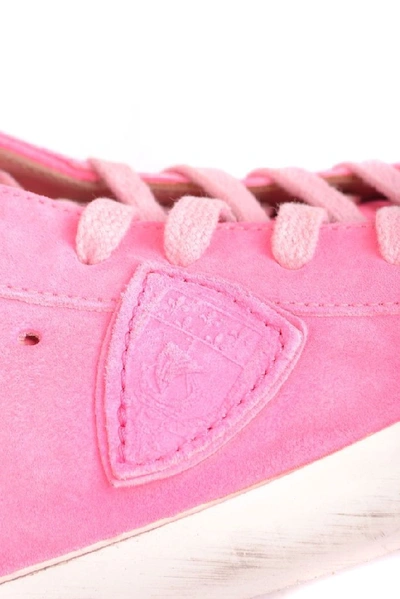 Shop Philippe Model Women's Pink Suede Sneakers