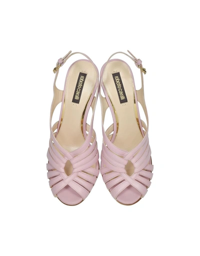 Shop Roberto Cavalli Women's Pink Leather Sandals