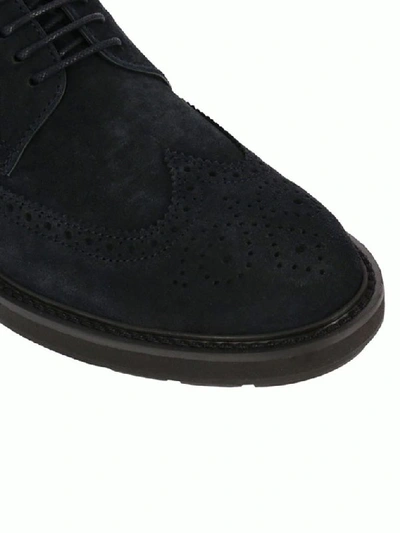 Shop Tod's Men's Blue Suede Lace-up Shoes