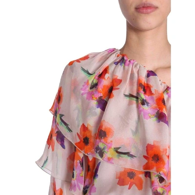 Shop Msgm Women's Multicolor Silk Dress