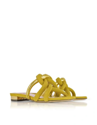 Shop Charlotte Olympia Women's Green Suede Sandals