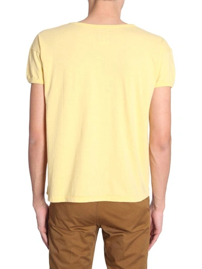 Shop Visvim Men's Yellow Cotton T-shirt