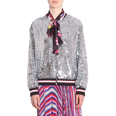 Shop Msgm Women's Silver Polyamide Jacket