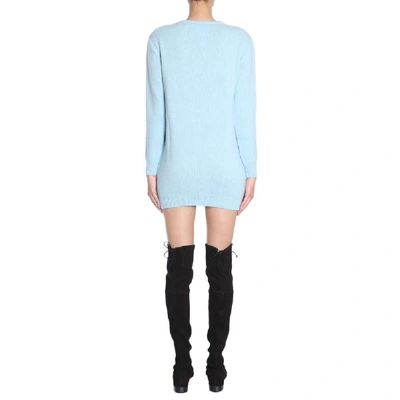 Shop Alberta Ferretti Women's Light Blue Wool Dress