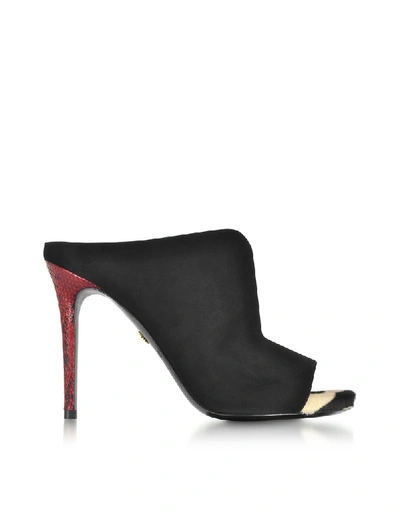 Shop Roberto Cavalli Women's Black Suede Heels