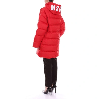 Shop Msgm Women's Red Polyester Down Jacket