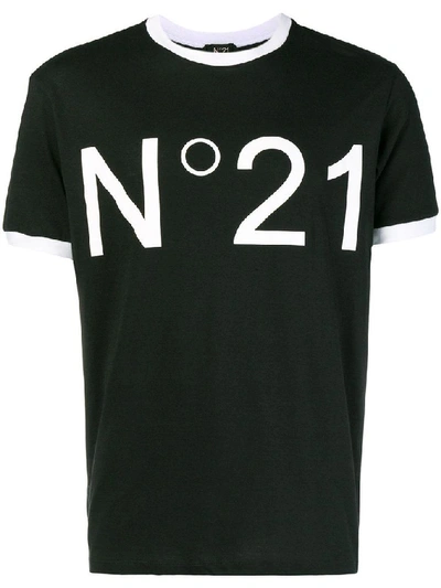 Shop N°21 Men's Black Cotton T-shirt