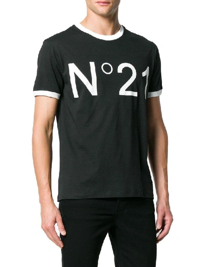 Shop N°21 Men's Black Cotton T-shirt