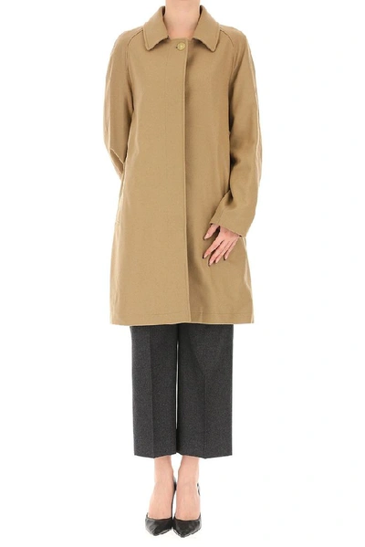 Shop Burberry Women's Beige Cashmere Coat