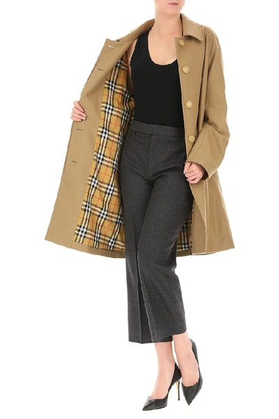 Shop Burberry Women's Beige Cashmere Coat