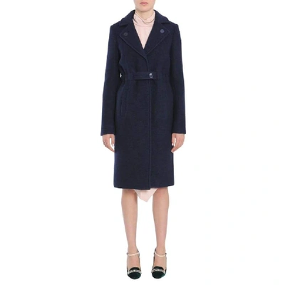 Shop Carven Women's Blue Wool Coat