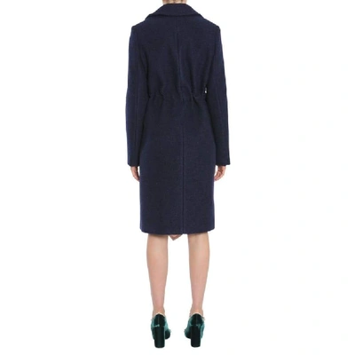 Shop Carven Women's Blue Wool Coat