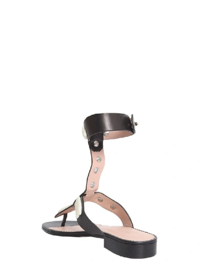 Shop Red Valentino Women's Black Leather Sandals