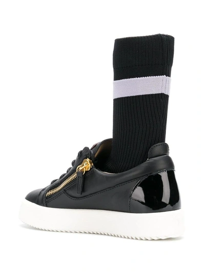 Shop Giuseppe Zanotti Design Women's Black Leather Sneakers