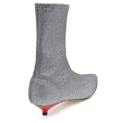 Shop Gia Couture Women's Silver Fabric Ankle Boots