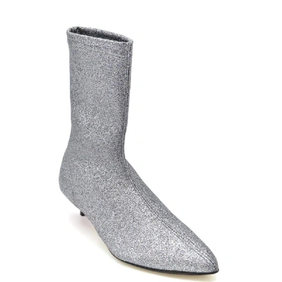 Shop Gia Couture Women's Silver Fabric Ankle Boots