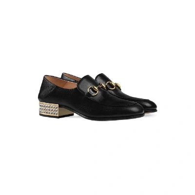 Shop Gucci Women's Black Leather Loafers