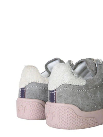 Shop Eytys Women's Grey Leather Sneakers