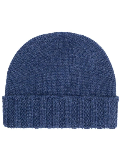 Shop Drumohr Men's Blue Cashmere Hat