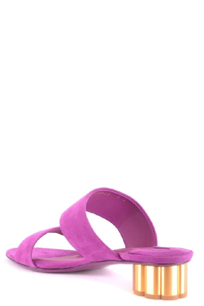 Shop Ferragamo Salvatore  Women's Fuchsia Suede Sandals