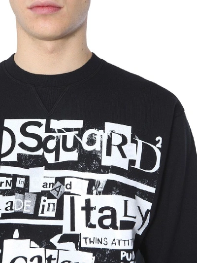 Shop Dsquared2 Men's Black Cotton Sweatshirt