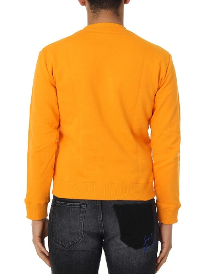 Shop Saint Laurent Men's Orange Cotton Sweatshirt