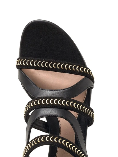 Shop Alexander Mcqueen Women's Black Leather Sandals