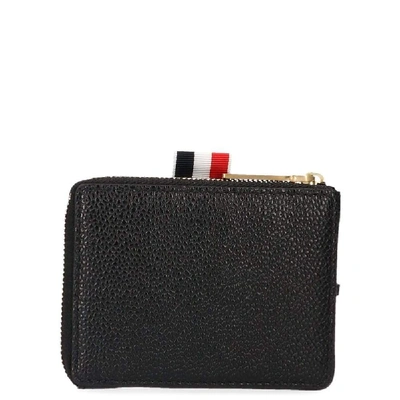 Shop Thom Browne Men's Black Leather Wallet