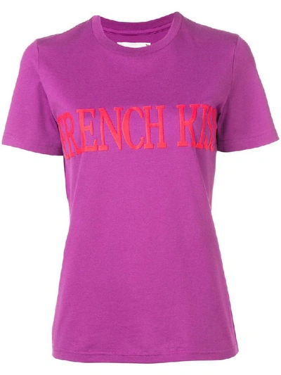 Shop Alberta Ferretti Women's Purple Cotton T-shirt