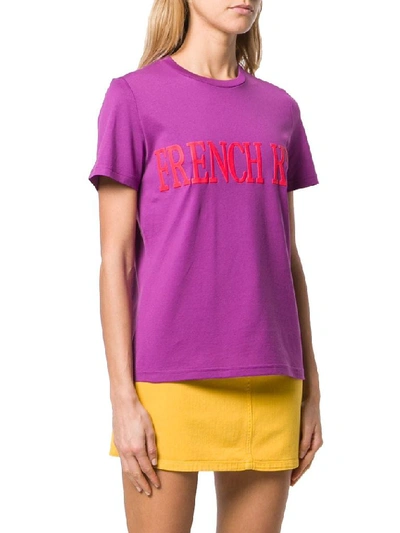 Shop Alberta Ferretti Women's Purple Cotton T-shirt