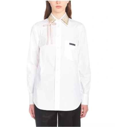 Shop Prada Women's White Cotton Shirt