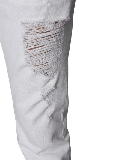 Shop Saint Laurent Men's White Cotton Jeans