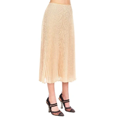 Shop Fendi Women's Beige Polyester Skirt