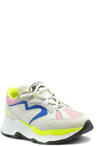 Shop Msgm Women's White Leather Sneakers
