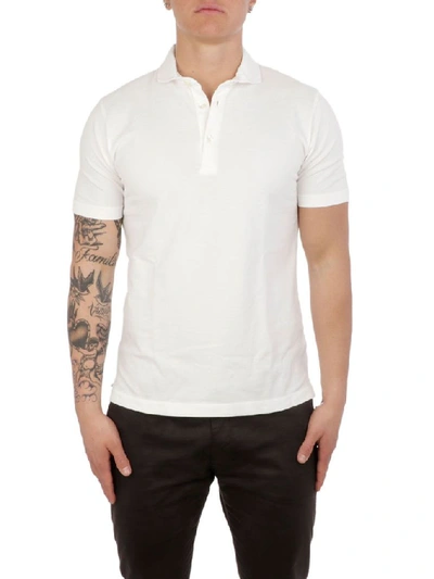 Shop Altea Men's White Cotton Polo Shirt