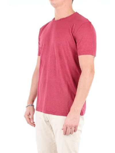 Shop Altea Men's Burgundy Linen T-shirt