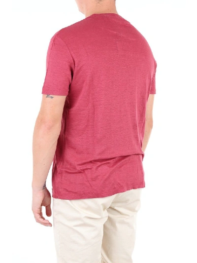 Shop Altea Men's Burgundy Linen T-shirt