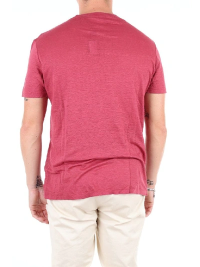 Shop Altea Men's Burgundy Linen T-shirt