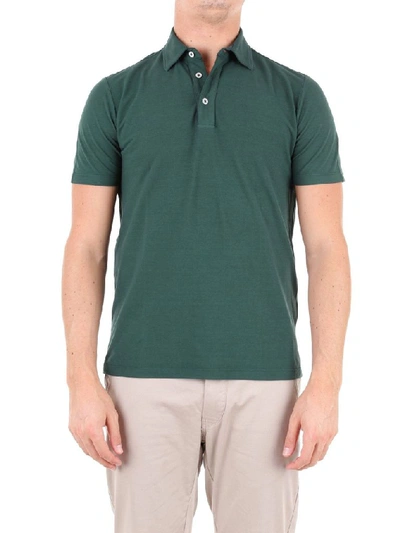 Shop Altea Men's Green Cotton Polo Shirt