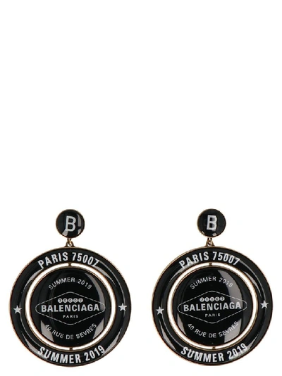 Shop Balenciaga Women's Black Metal Earrings